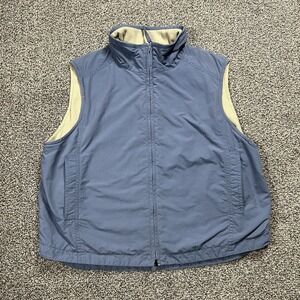Cabelas Vest Womens L Blue Full Zip Fleece Lined Soft Shell Outdoor Sleeveless
